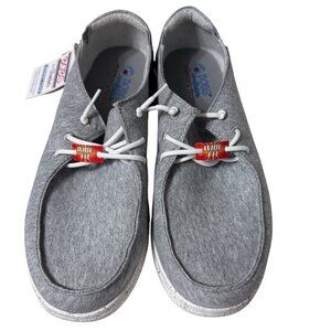 Bobs From Skechers113450W Gray Slip On Comfort Loafer Size 10 Wide Fit Textile